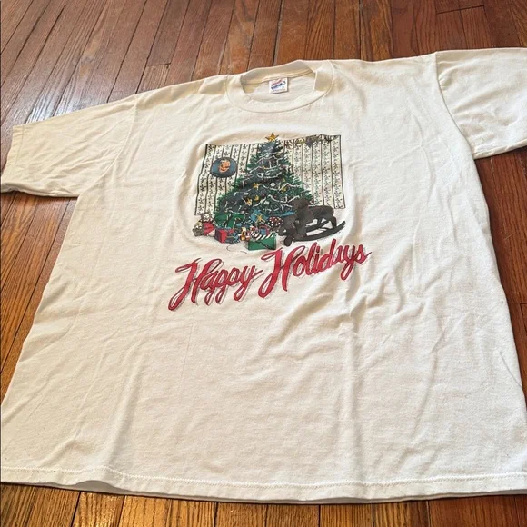 1989 Happy Holidays Vintage Christmas T-Shirt - Picture 7 of 11
